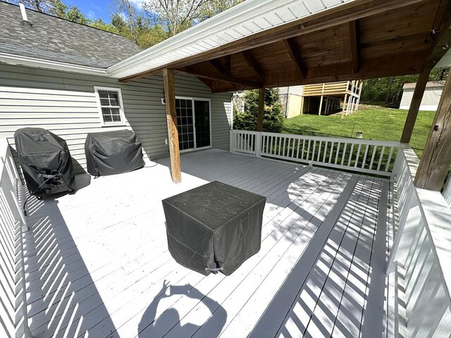 185 Laurel Dr, Fancy Gap, VA 24328 - wooden deck with a yard