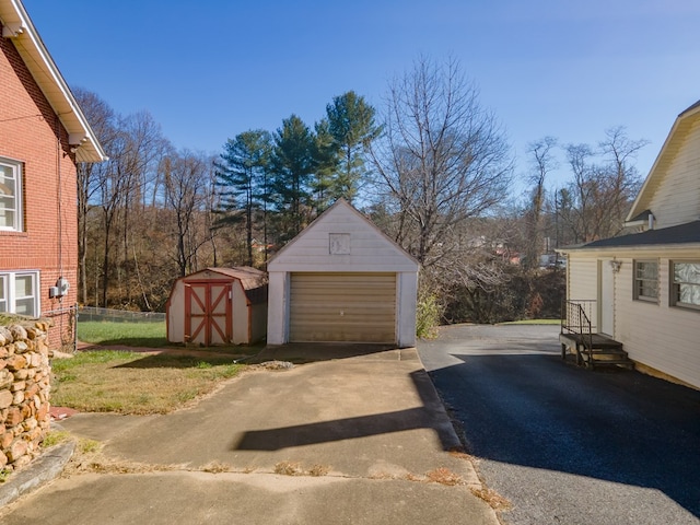 view of garage