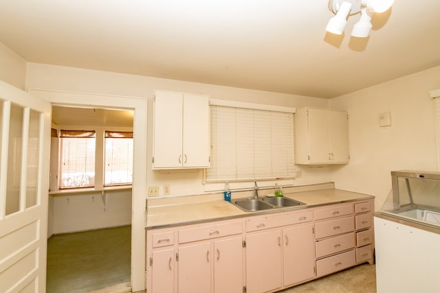 kitchen with white cabinetry and sink