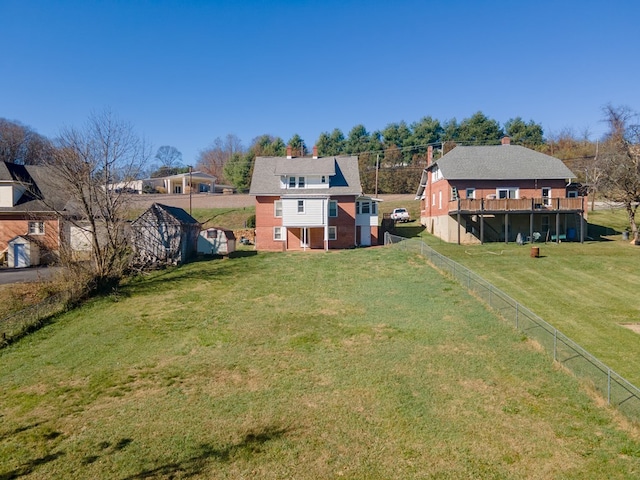 view of yard featuring a deck