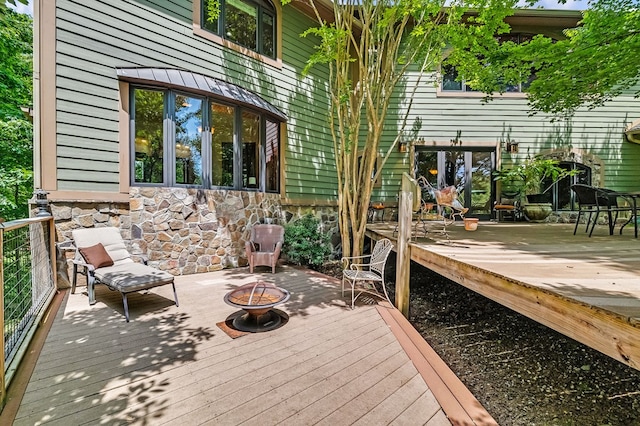 18549 Landridge Way, Abingdon, VA 24211 - wooden deck with an outdoor fire pit