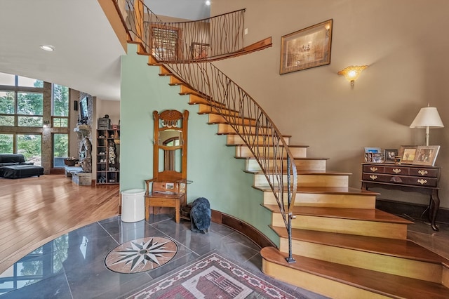 18549 Landridge Way, Abingdon, VA 24211 - stairs featuring baseboards and a high ceiling