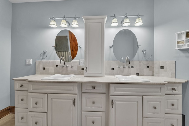 18549 Landridge Way, Abingdon, VA 24211 - bathroom featuring double vanity and backsplash