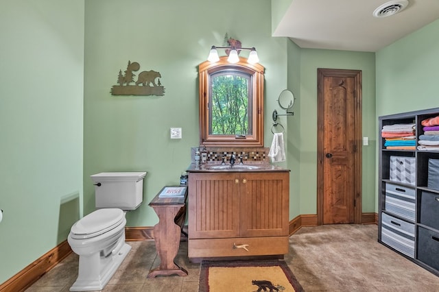 18549 Landridge Way, Abingdon, VA 24211 - bathroom with vanity, tasteful backsplash, and tile patterned flooring