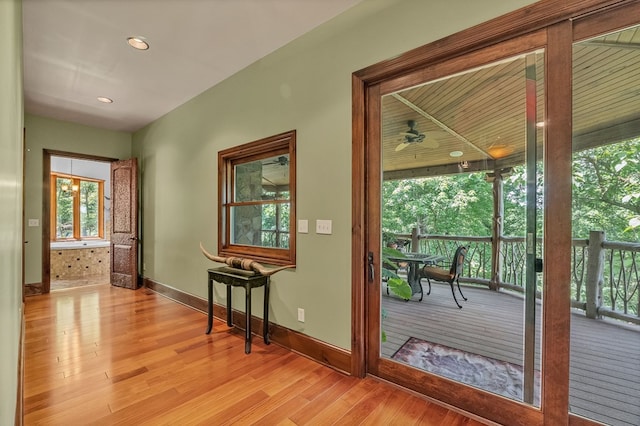 18549 Landridge Way, Abingdon, VA 24211 - entryway featuring light wood-style floors and recessed lighting