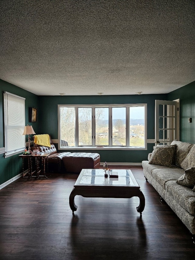 419 Tanglewood Dr, Glade Spring, VA 24340 - living area featuring baseboards, plenty of natural light, a textured ceiling, and wood finished floors