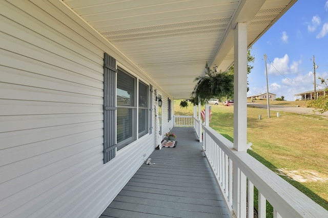178 Woodside Dr, Chilhowie, VA 24319 - deck with covered porch and a yard