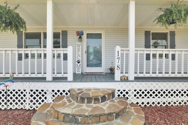 178 Woodside Dr, Chilhowie, VA 24319 - doorway to property featuring a porch