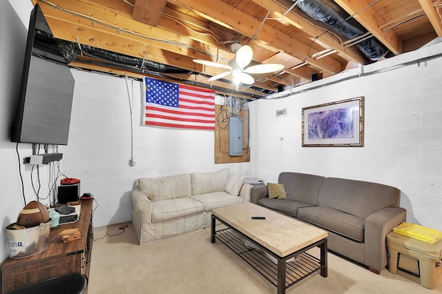 178 Woodside Dr, Chilhowie, VA 24319 - living area featuring electric panel and carpet