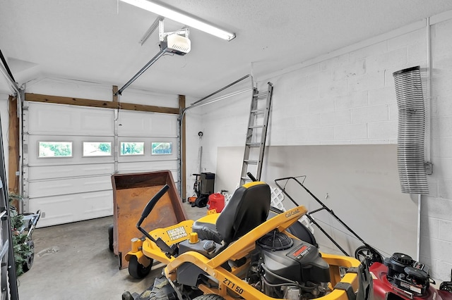 178 Woodside Dr, Chilhowie, VA 24319 - garage with a garage door opener and concrete block wall
