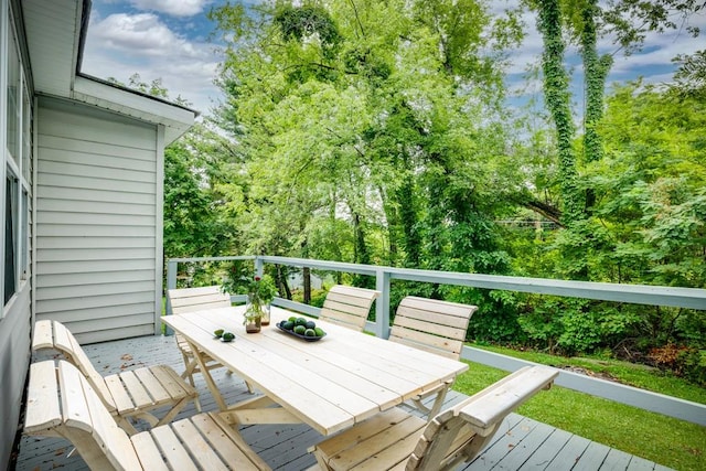 103 Whites Subdivision Rd, Cedar Bluff, VA 24609 - wooden deck featuring outdoor dining space