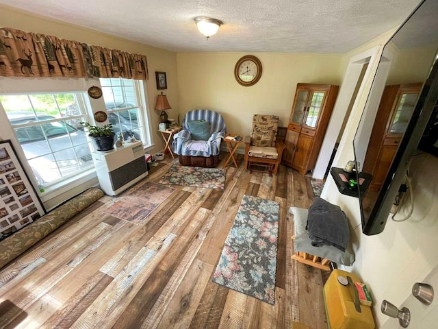 232 Echo Ridge Ln, Elk Creek, VA 24326 - sitting room with hardwood / wood-style flooring and a textured ceiling