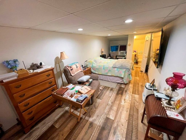 232 Echo Ridge Ln, Elk Creek, VA 24326 - bedroom featuring light wood-style floors, recessed lighting, and a drop ceiling