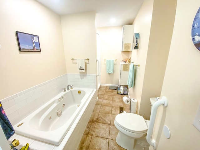 1476 E Blue Grass Trl, Bland, VA 24315 - full bathroom featuring a whirlpool tub, toilet, and tile patterned flooring