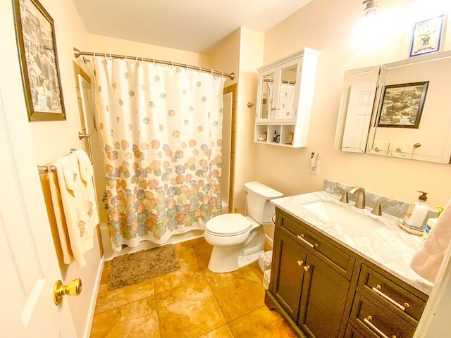 1476 E Blue Grass Trl, Bland, VA 24315 - full bath with vanity, toilet, tile patterned flooring, and shower / bath combo with shower curtain