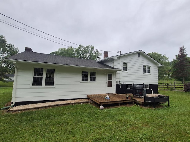 9433 Legend Dr, Glade Spring, VA 24340 - rear view of house with a chimney and a deck