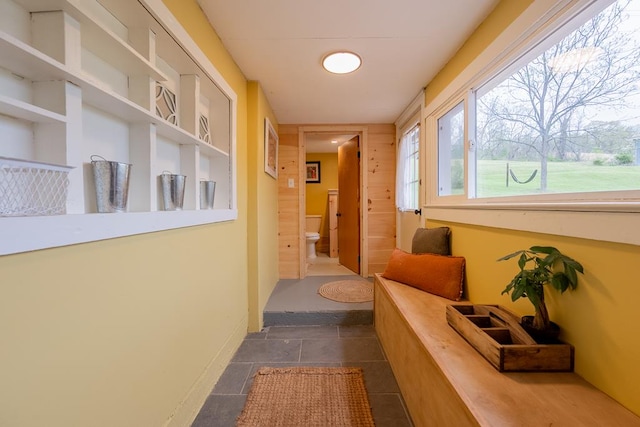corridor with baseboards