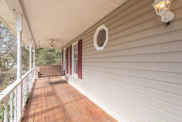 deck with a porch