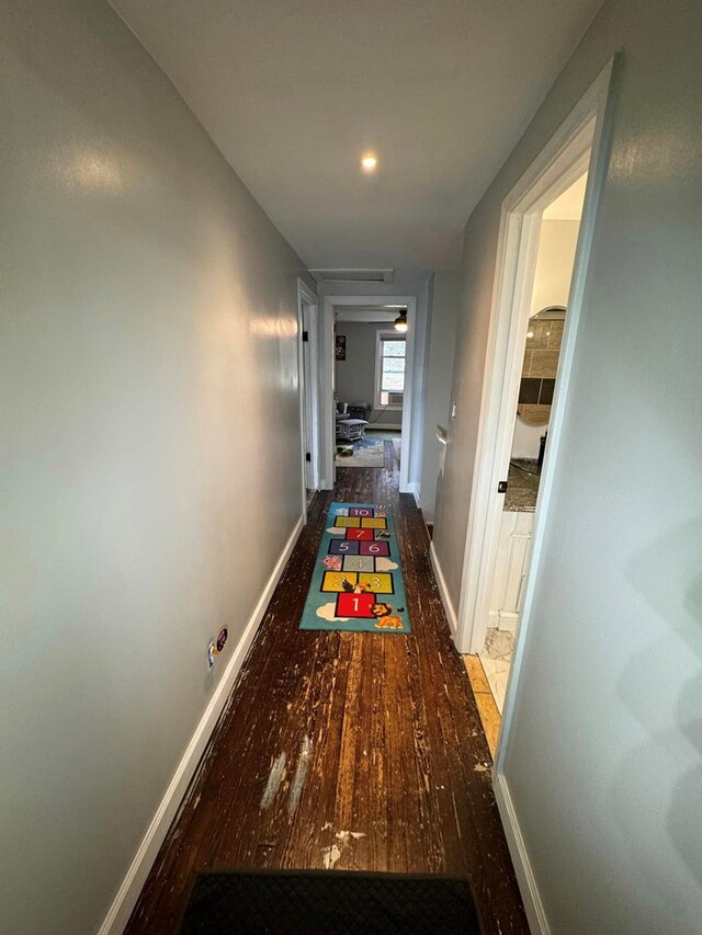 196 Goodwin Rd, Cedar Bluff, VA 24609 - corridor featuring baseboards and wood finished floors