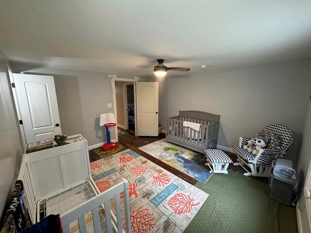 196 Goodwin Rd, Cedar Bluff, VA 24609 - bedroom featuring baseboards, carpet flooring, and a ceiling fan