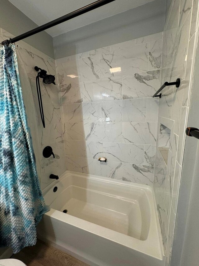 196 Goodwin Rd, Cedar Bluff, VA 24609 - bathroom with shower / bath combo with shower curtain