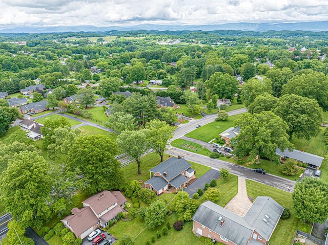 503 Court St, Abingdon, VA 24210 - aerial view of residential area featuring mountains