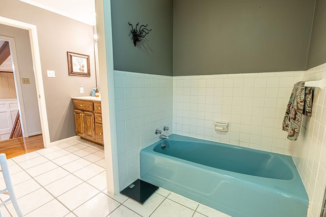 503 Court St, Abingdon, VA 24210 - full bath with tile patterned flooring, a bath, and vanity