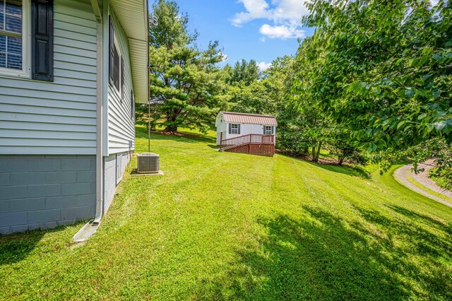 575 Apache Trl, Fancy Gap, VA 24328 - view of grassy yard with a deck