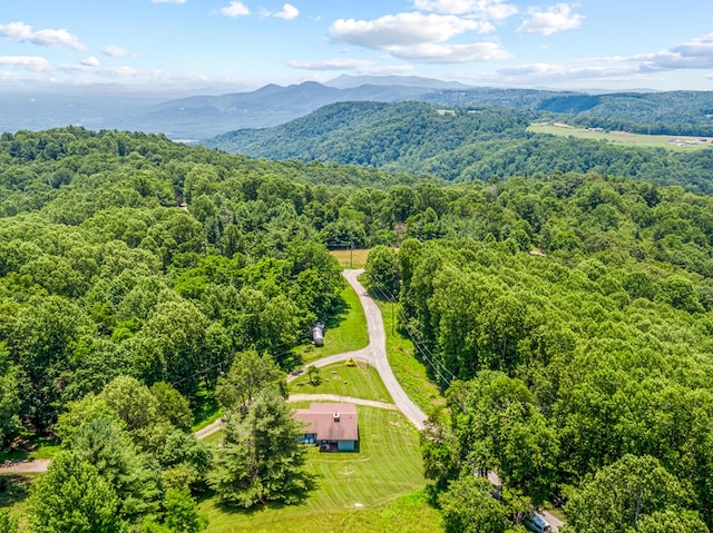 575 Apache Trl, Fancy Gap, VA 24328 - drone / aerial view of a forest and a mountain backdrop