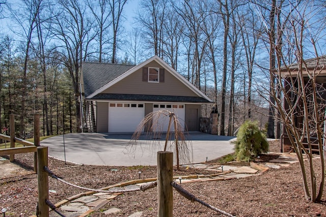 garage with driveway