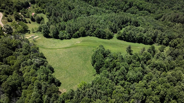drone / aerial view with a view of trees