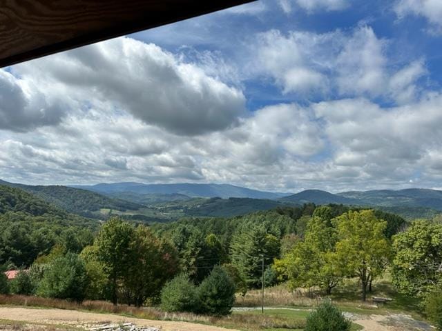 property view of mountains with a forest view