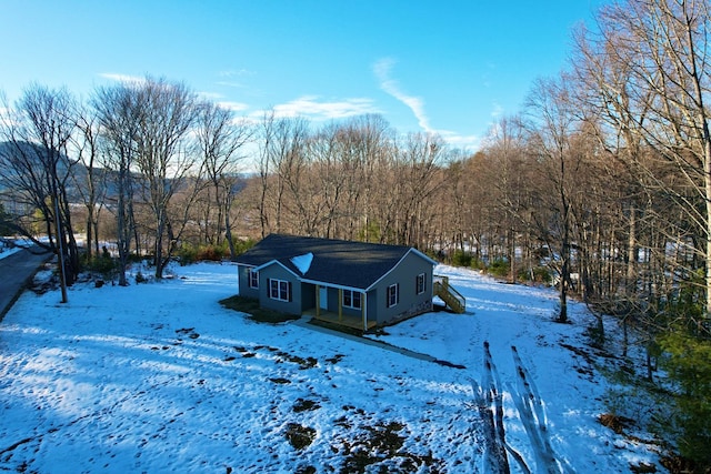 view of snow covered exterior