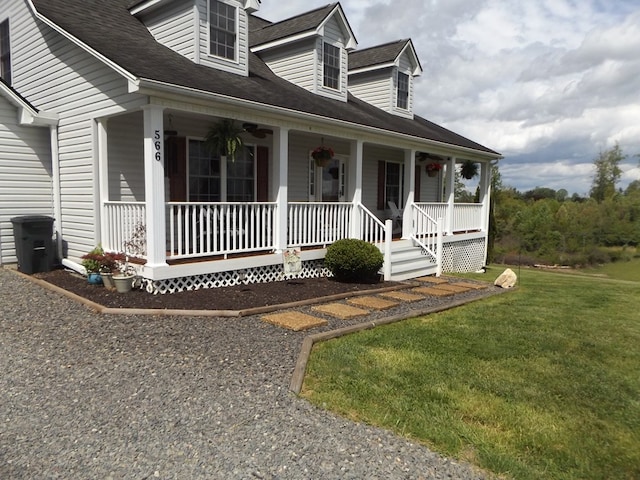 566 Breezy Ridge Rd, Woodlawn, VA 24381 - view of front of property featuring covered porch, a front lawn, and roof with shingles
