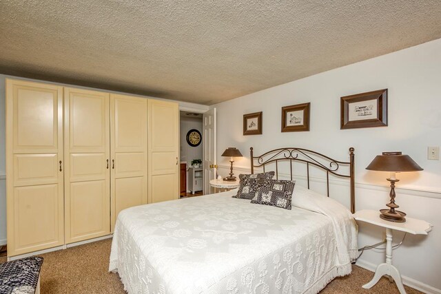 18357 Westwood Dr, Abingdon, VA 24211 - bedroom with light colored carpet, a closet, and a textured ceiling