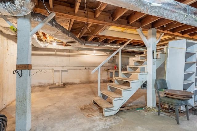 480 N 3rd St, Wytheville, VA 24382 - unfinished below grade area featuring stairs