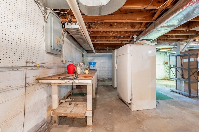 480 N 3rd St, Wytheville, VA 24382 - unfinished basement featuring electric panel
