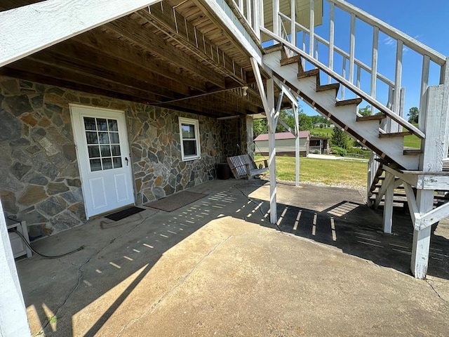 542 Volunteer Rd, Fancy Gap, VA 24328 - view of patio featuring stairs