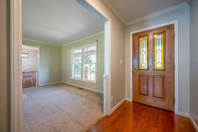 8214 Snake Creek Rd, Hillsville, VA 24343 - entrance foyer featuring ornamental molding and wood finished floors