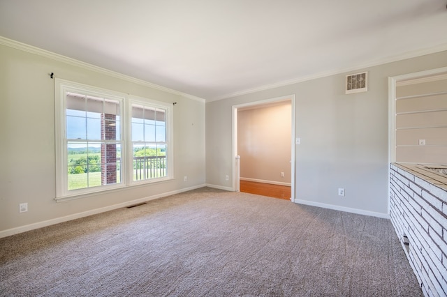 8214 Snake Creek Rd, Hillsville, VA 24343 - unfurnished room with ornamental molding and carpet flooring
