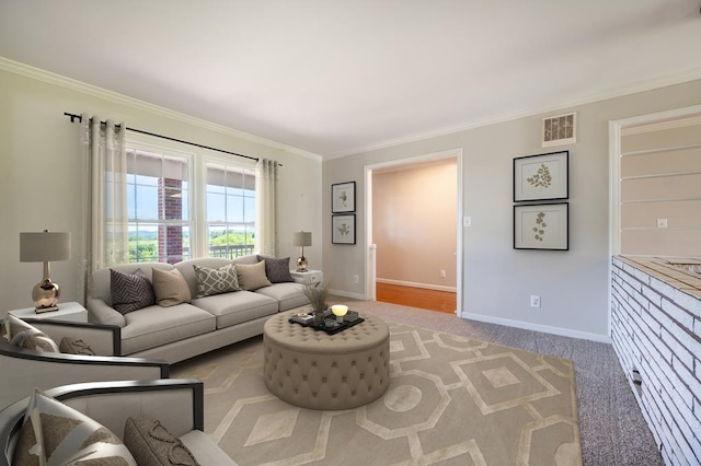 8214 Snake Creek Rd, Hillsville, VA 24343 - living area featuring crown molding and light colored carpet