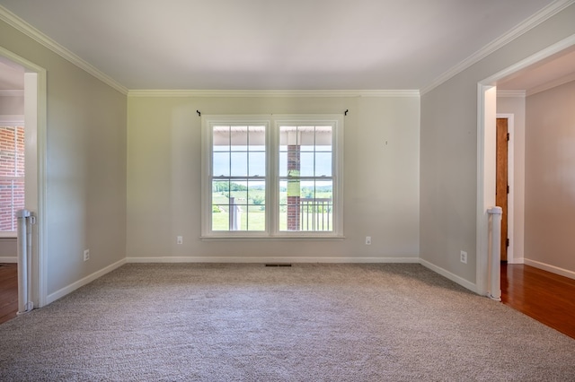 8214 Snake Creek Rd, Hillsville, VA 24343 - carpeted spare room featuring crown molding