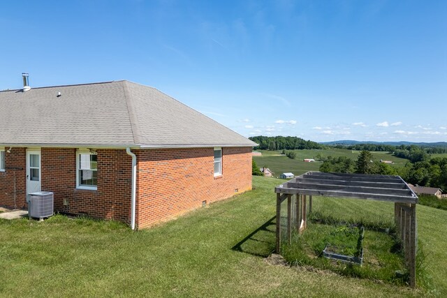 8214 Snake Creek Rd, Hillsville, VA 24343 - view of side of property featuring brick siding, a lawn, and roof with shingles