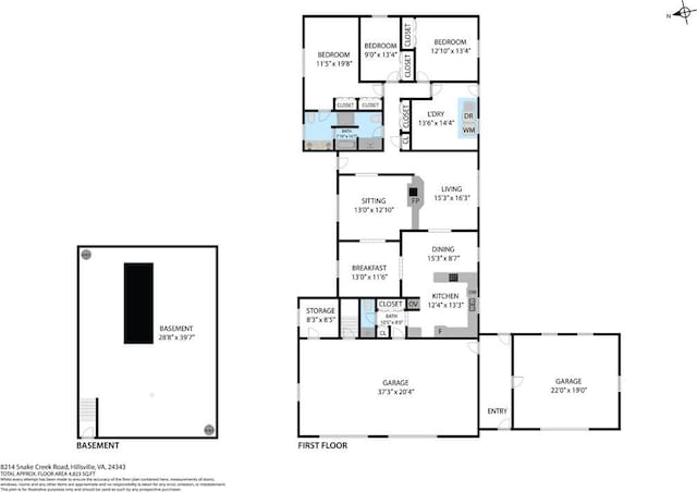 8214 Snake Creek Rd, Hillsville, VA 24343 - view of property floor plan