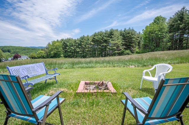 8214 Snake Creek Rd, Hillsville, VA 24343 - view of grassy yard featuring a forest view