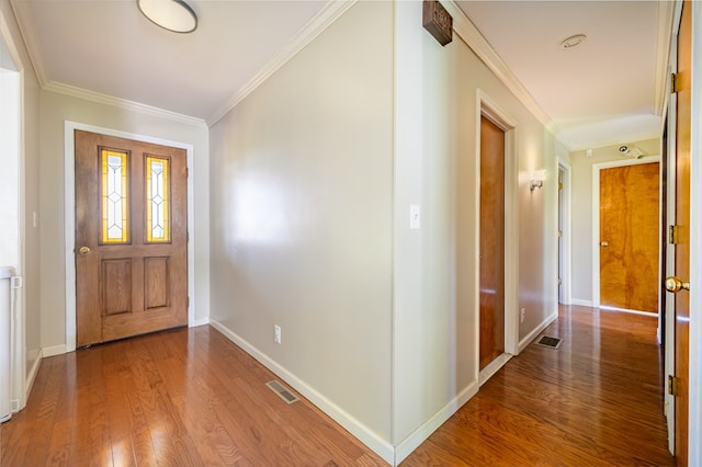 8214 Snake Creek Rd, Hillsville, VA 24343 - entryway with ornamental molding and wood finished floors
