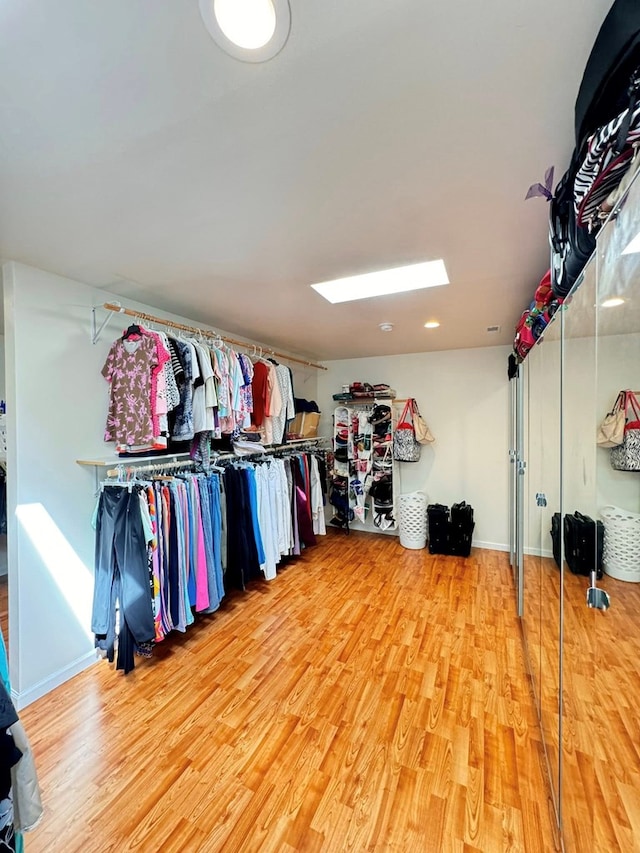 1595 Edgewater Dr, Grundy, VA 24614 - walk in closet featuring wood finished floors and a skylight