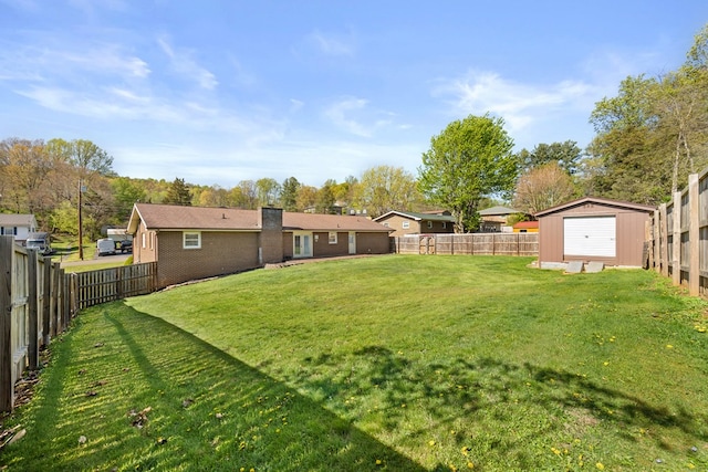 7268 Southern View Rd, Bristol, VA 24202 - view of yard featuring an outdoor structure, a shed, and a fenced backyard