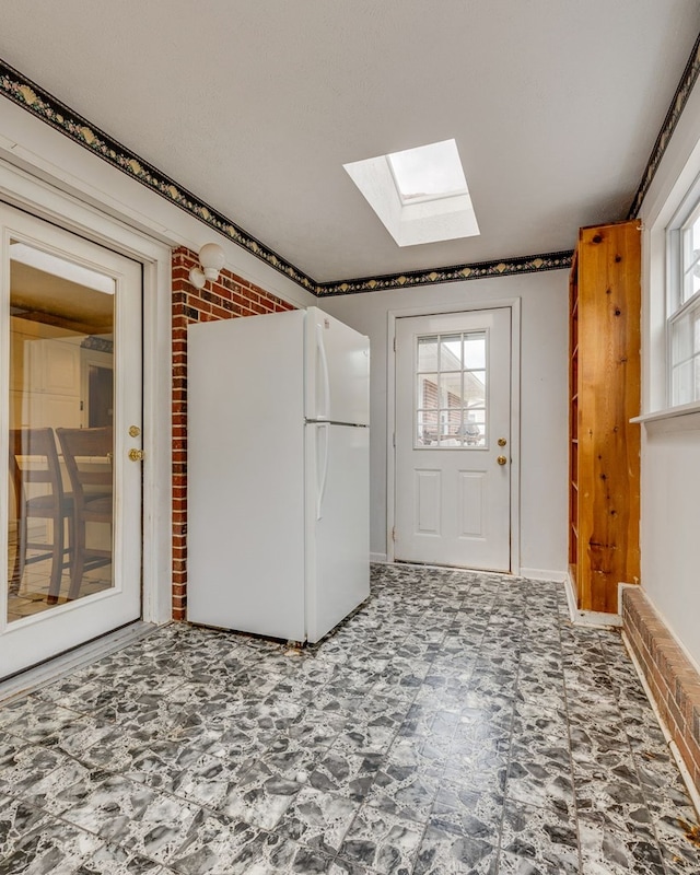 interior space with a skylight