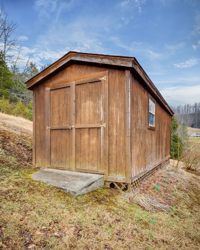 view of shed